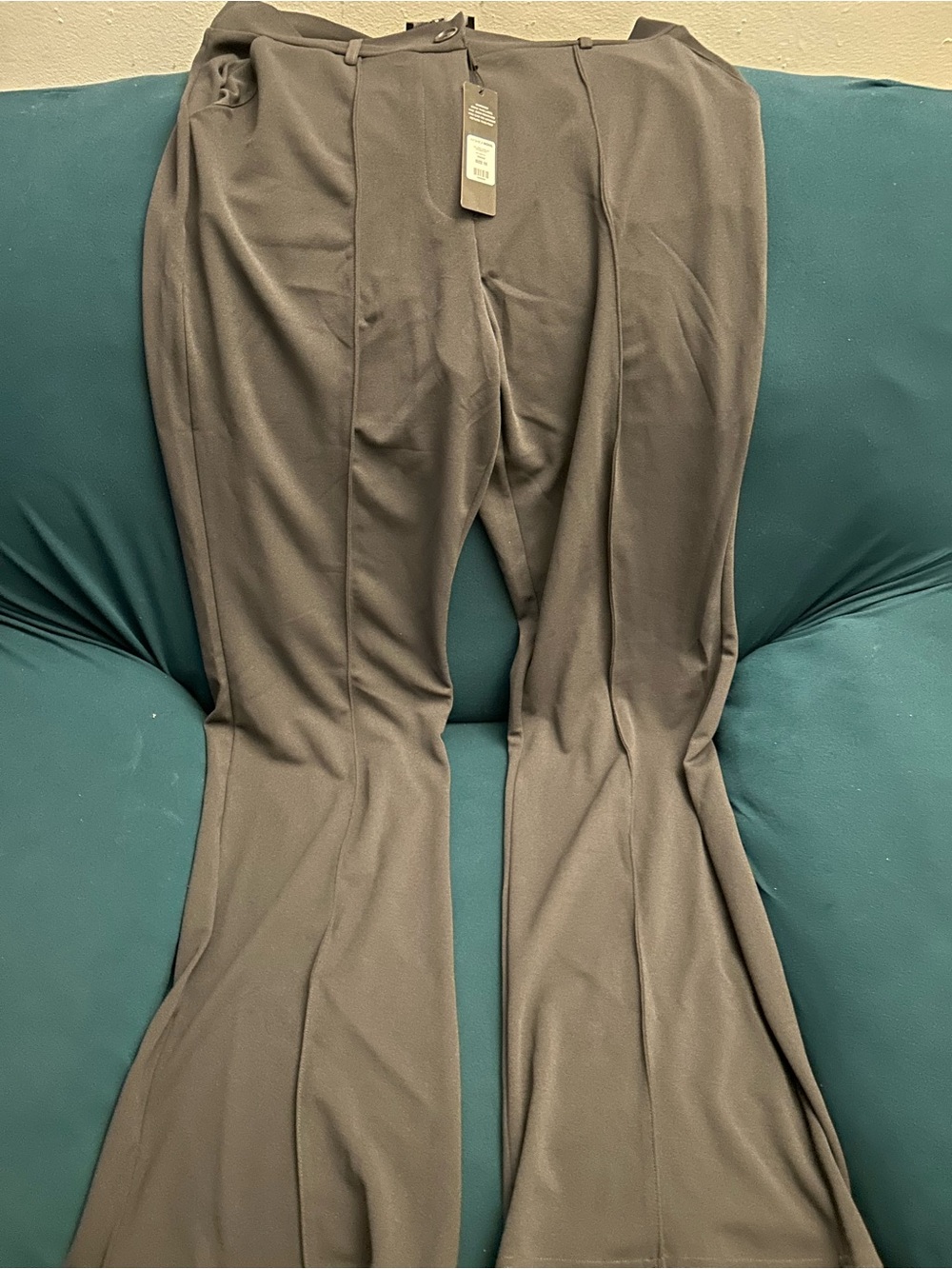Fashion Nova Men's Dark Brown Dress Pants - Tailored Crease